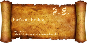 Hofman Endre névjegykártya